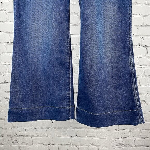 Wrangler Retro Denim High Rise Trouser Boot Flare Stretch Jeans Size 29 (30x27) - Picture 7 of 12